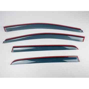 Дефлектори вікон Volkswagen Golf-7 2012+ HB з нерж. хром полоскою-5